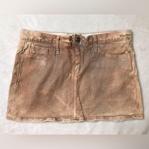 Women’s y2k Goldsign Destiny gold Glitter Size 27 mini skirt